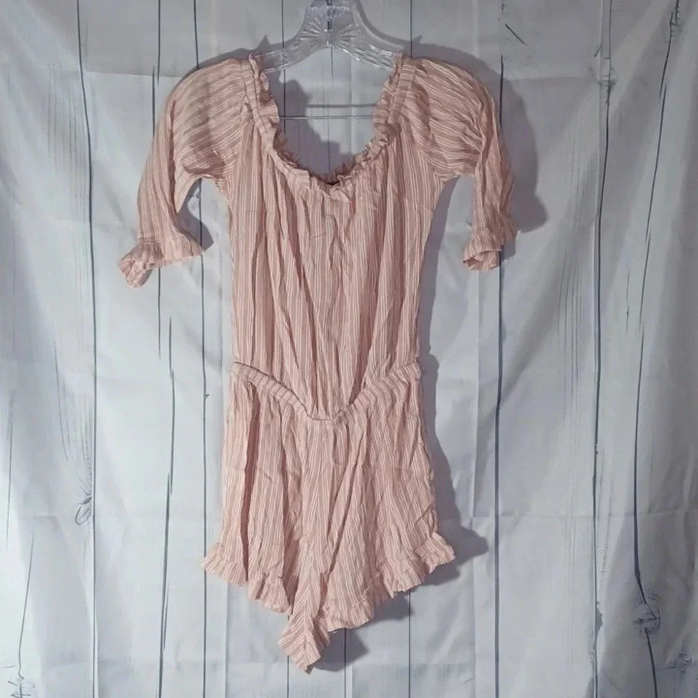 Derek Heart Off The Shoulder Milkmaid Y2K Romper